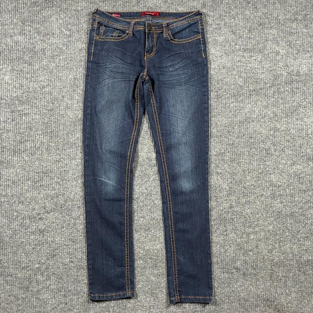 Vigold Womens Skinny Jeans Size 3/4-27 Blue Denim Cotton Stretch Casual Low Rise